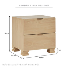 Malcom Bedside Table Oak (Set of 2)