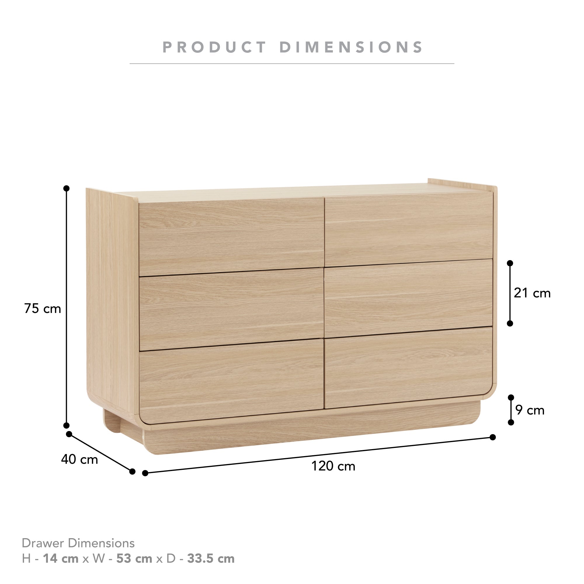 Malmo Chest of 6 Drawers Oak