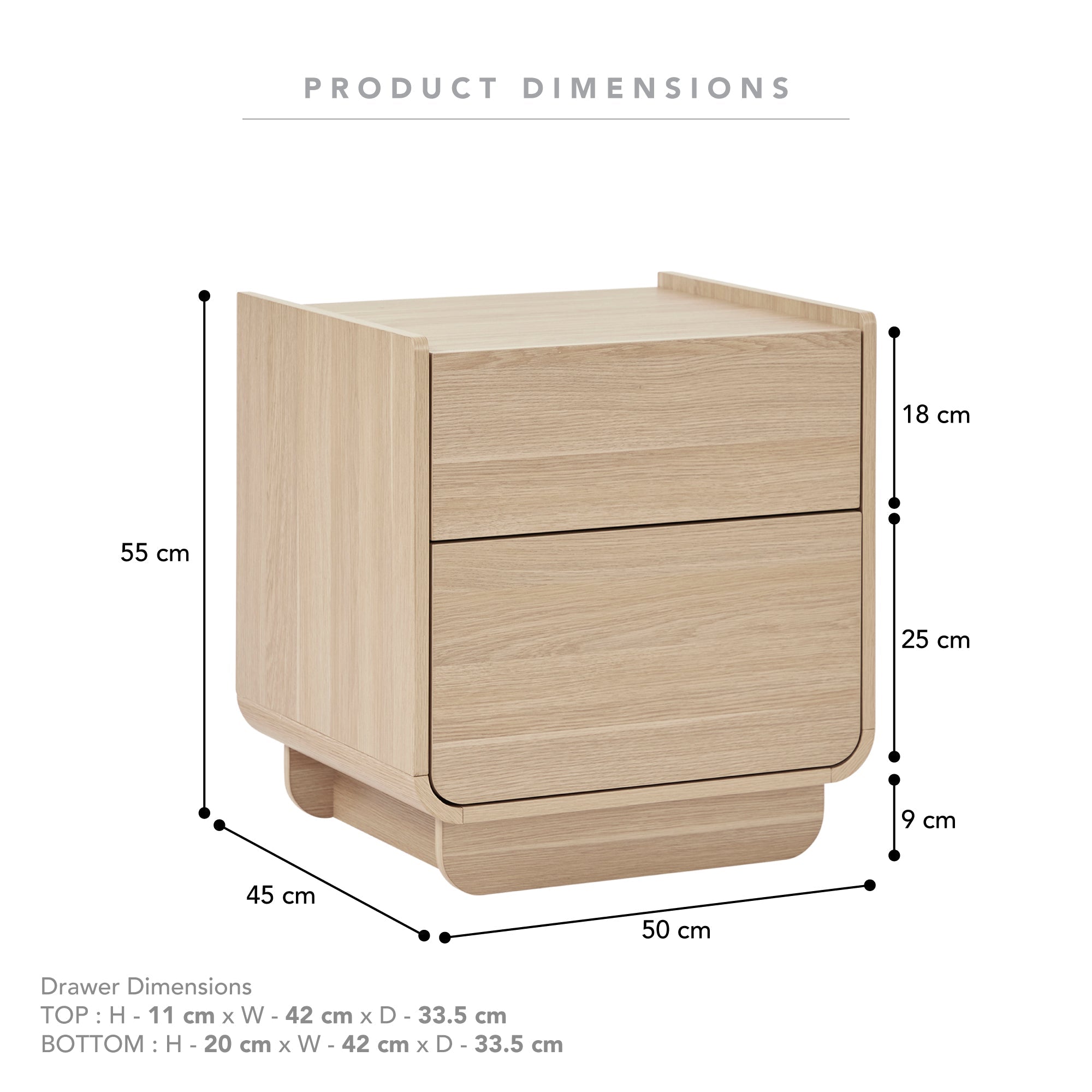 Malmo Bedside Table Oak