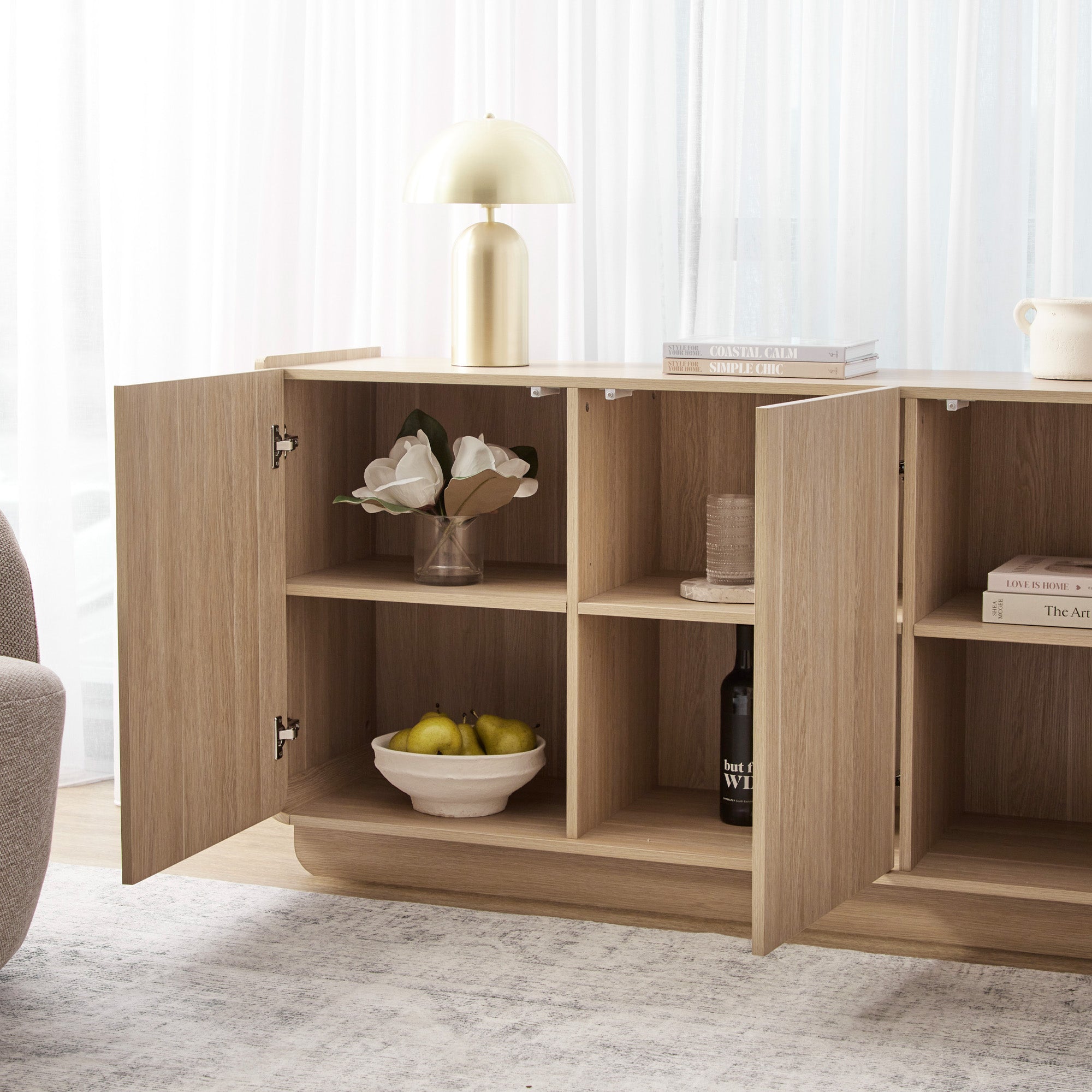 Malmo 3 Door Buffet Oak (140cm)