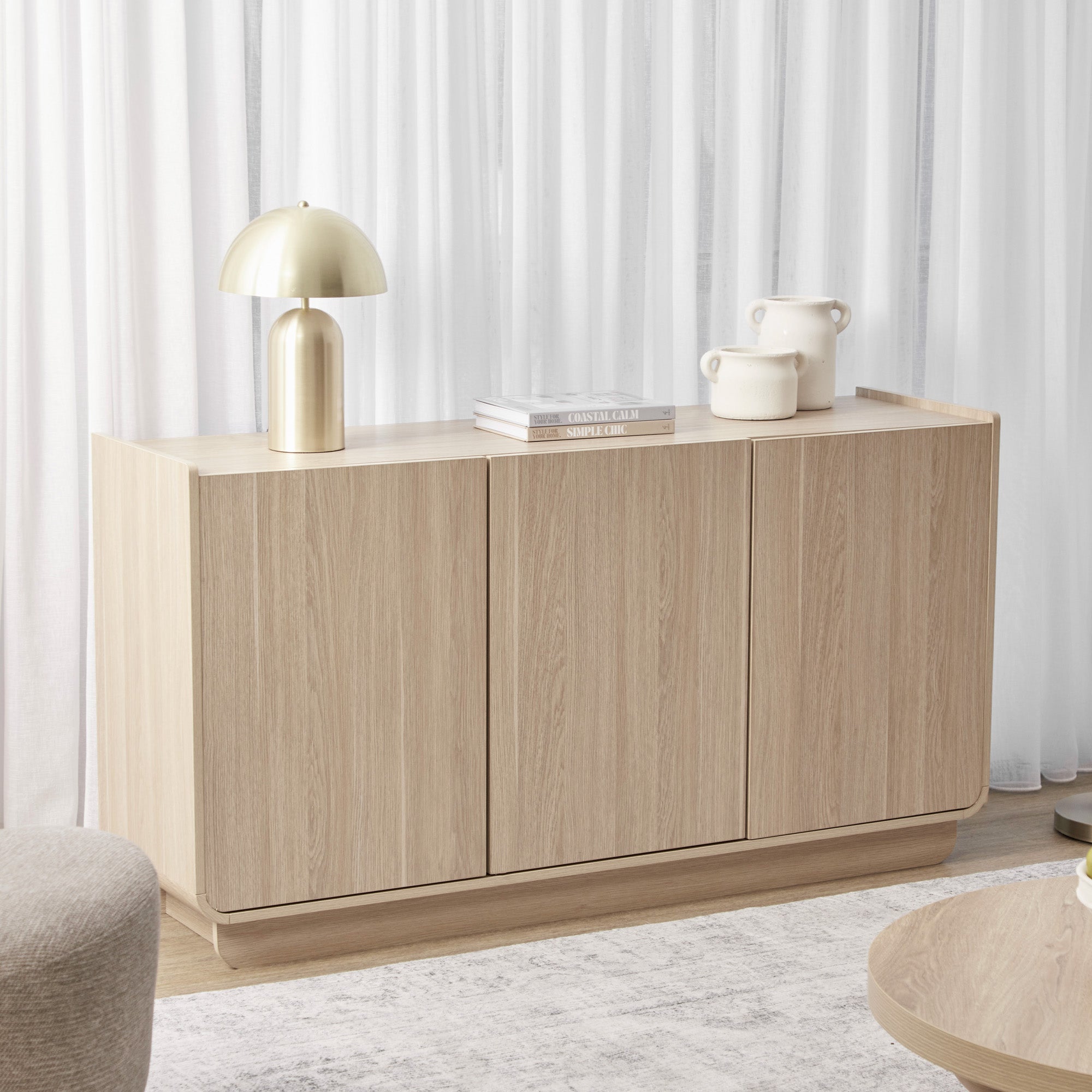 Malmo 3 Door Buffet Oak (140cm)