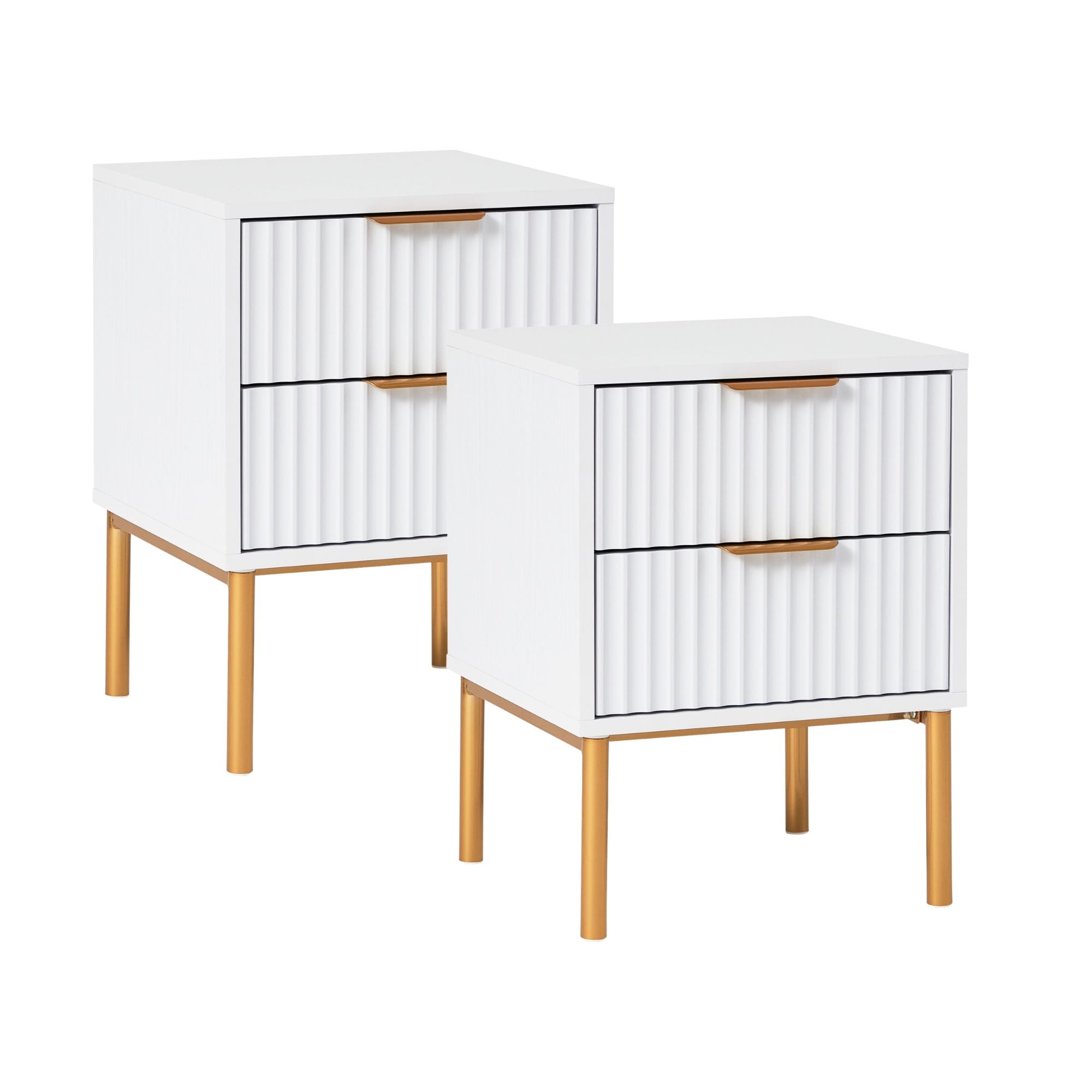 Indy Bedside Table White (Set of 2)